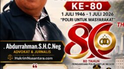 Abdurrahman.S.H.C.Neg Mengucapkan Selamat Hari Bhayangkara ke-80